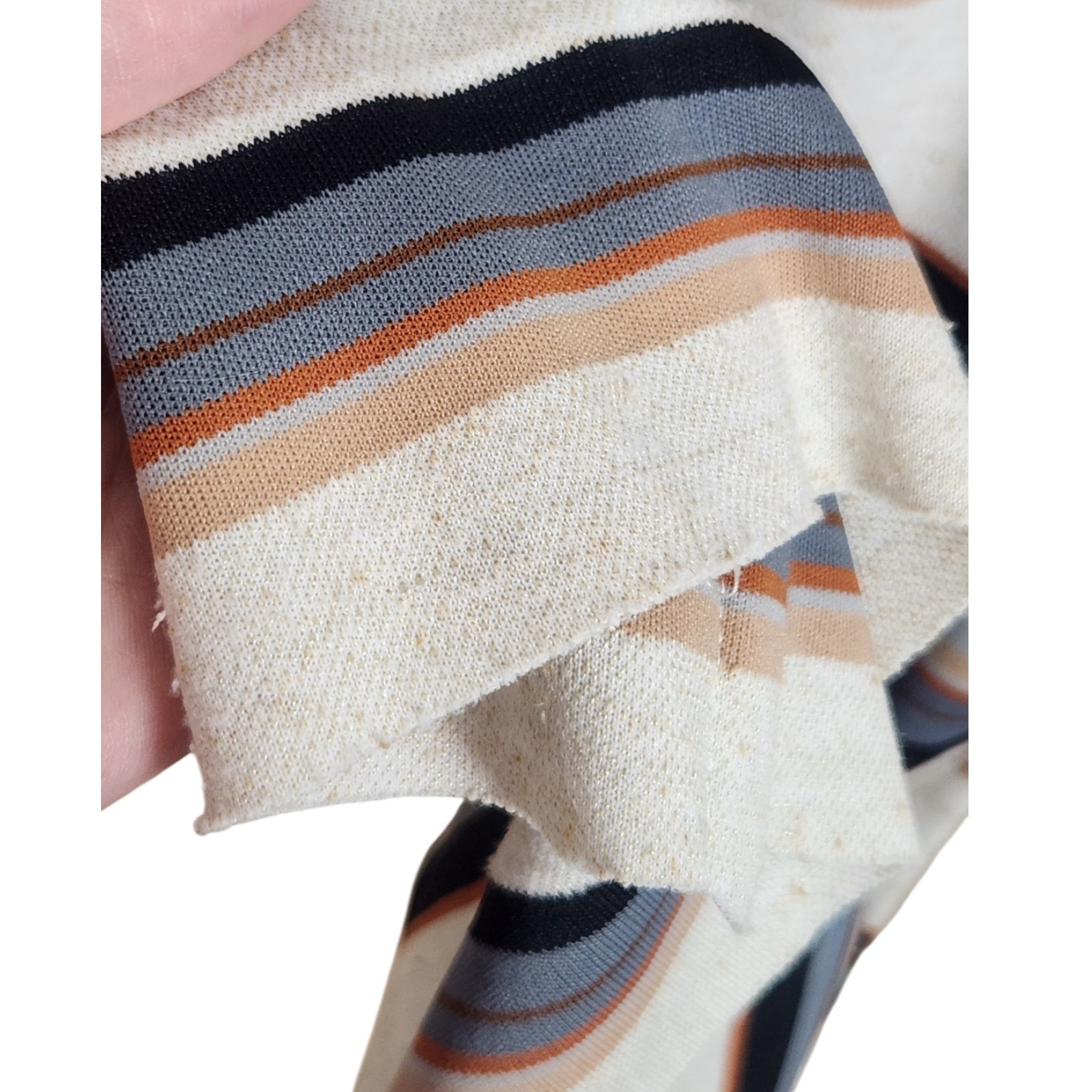 Vtg 60s High Cowl Neck Striped Midi Dress MEDIUM Union Made Talon Zip Fall 70s