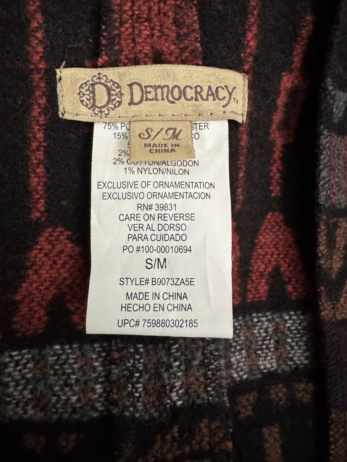 Vtg Democracy Poncho Soft & Comfy WoolBlend Beautiful Native Design Sz S/M & L
