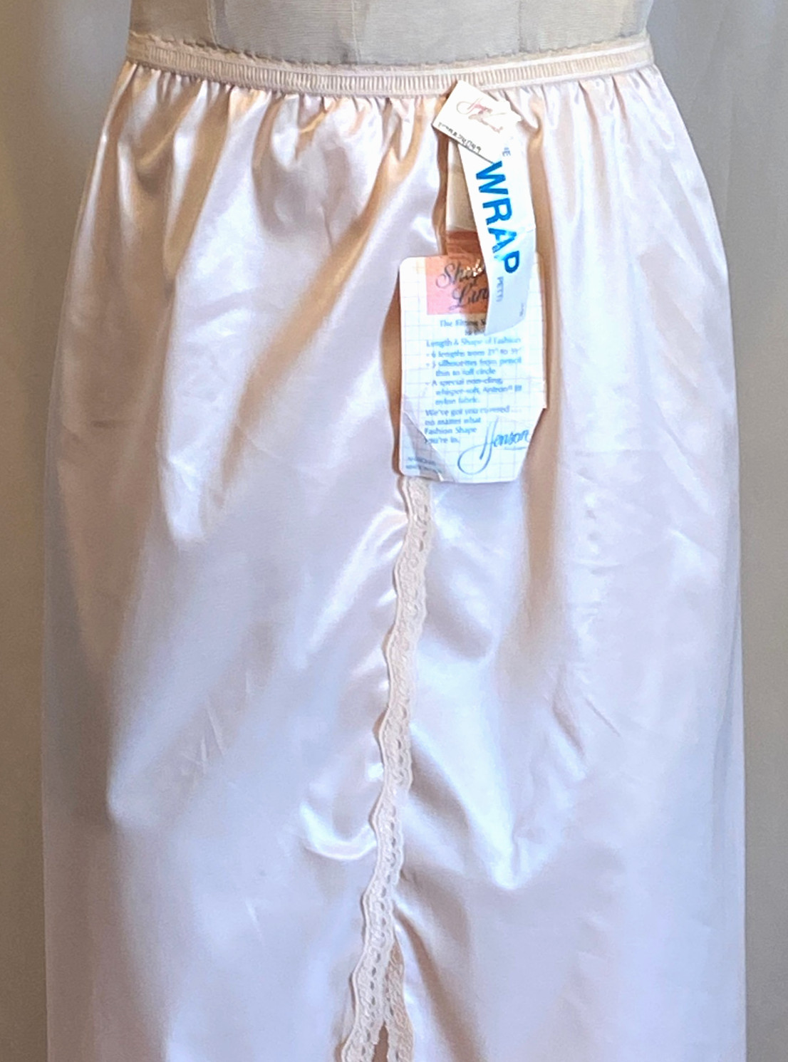 Henson Kickernick Vintage 'The Wrap’ Hi Slit Midi Half Slip Nylon Nude Petite px