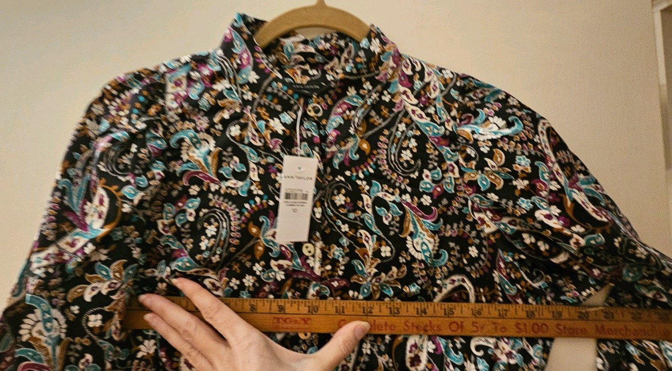 Ann Taylor Black Multi Color Floral Long Sleeve Dress sz 10 NEW WITH TAGS Lined