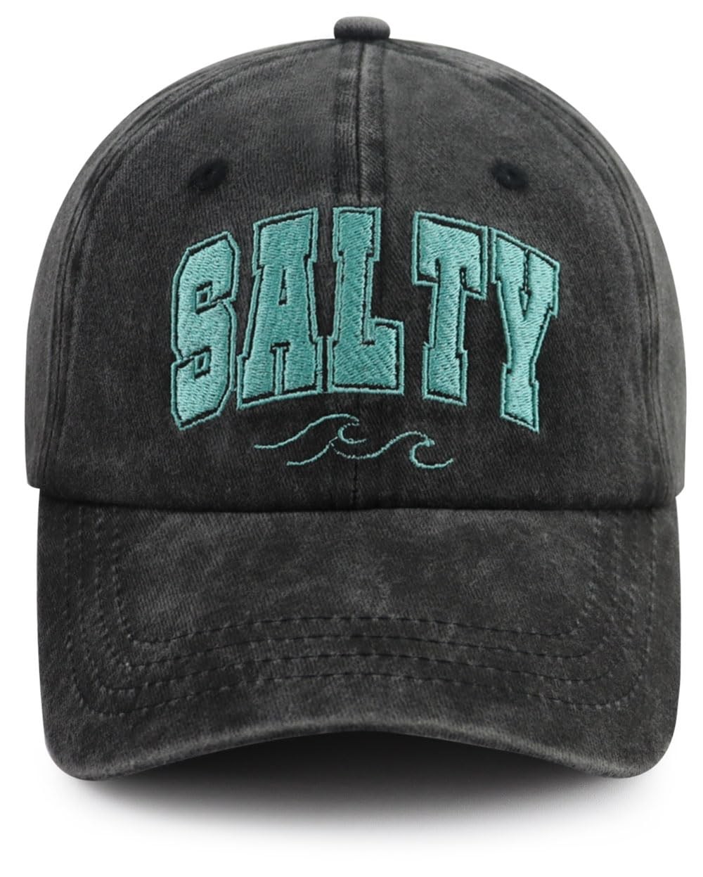Tbstlumd Salty Beaches Hats for Women Men, Surf Decor Summer One Size, Black