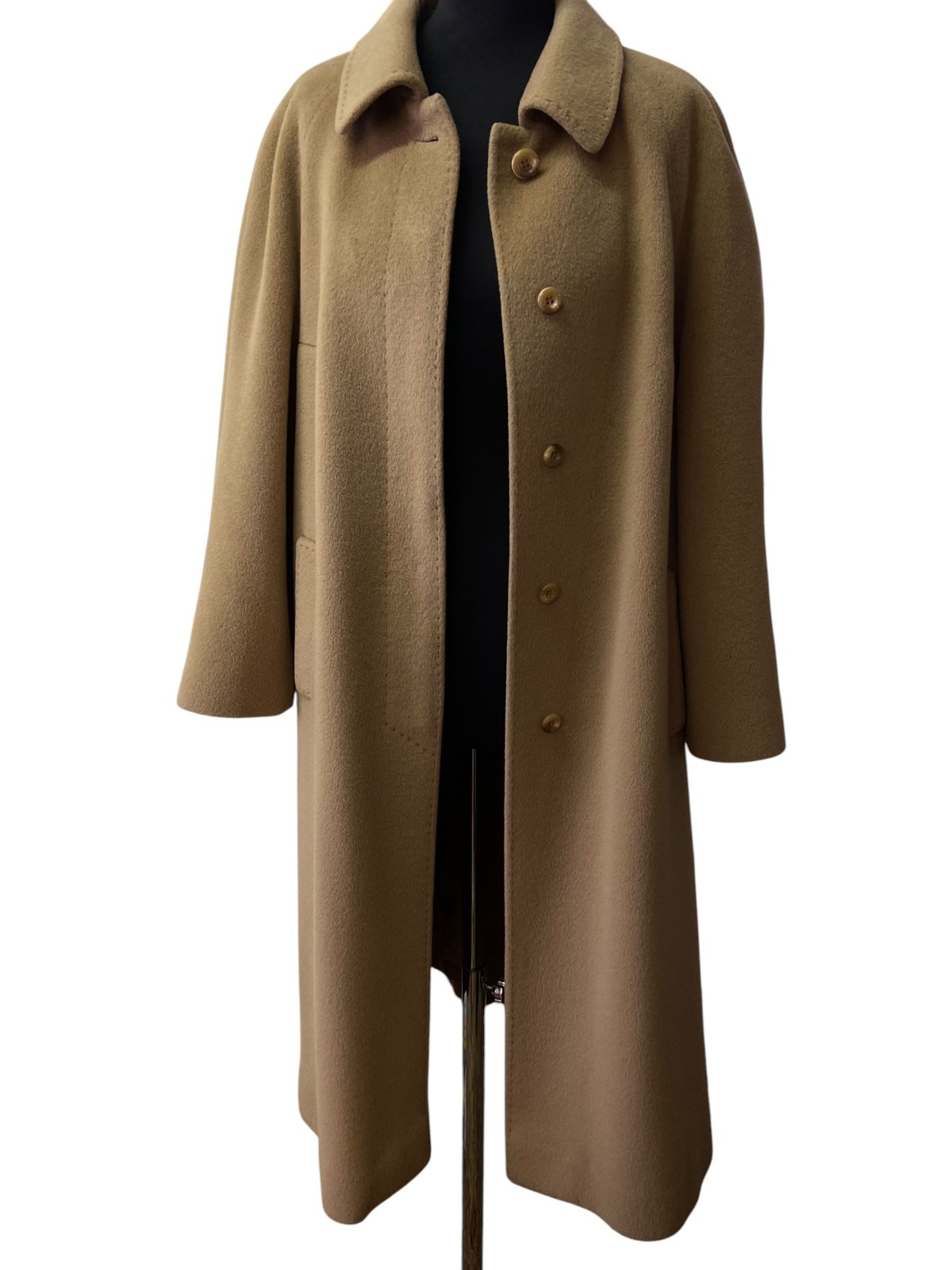 Women’s 80’s Vintage Classic Camel hued coat in wool and cashmere | Size EU 38