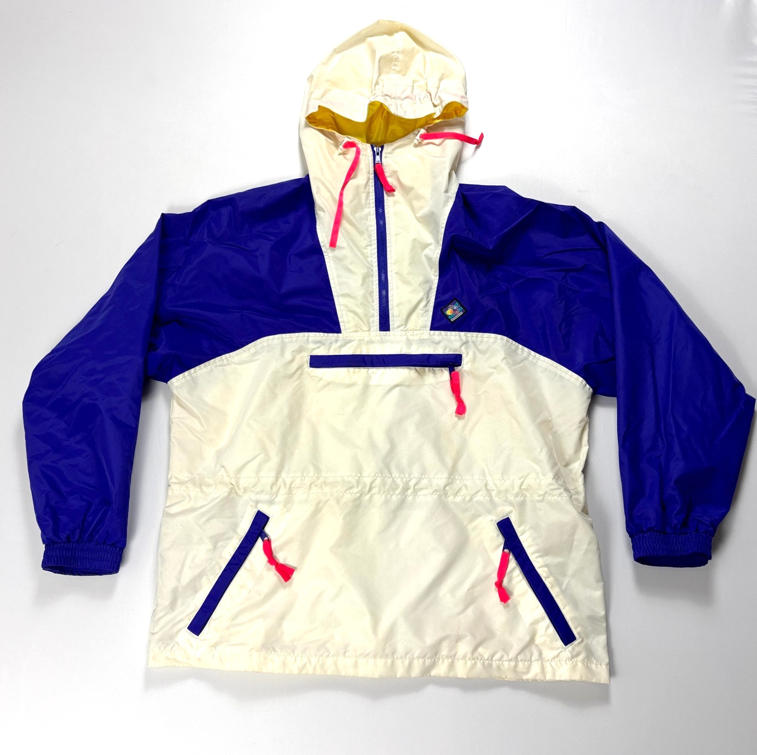 Vintage Woolrich Signet Gear 1/2 Zip Windbreaker Jacket Colorblock XL Retro