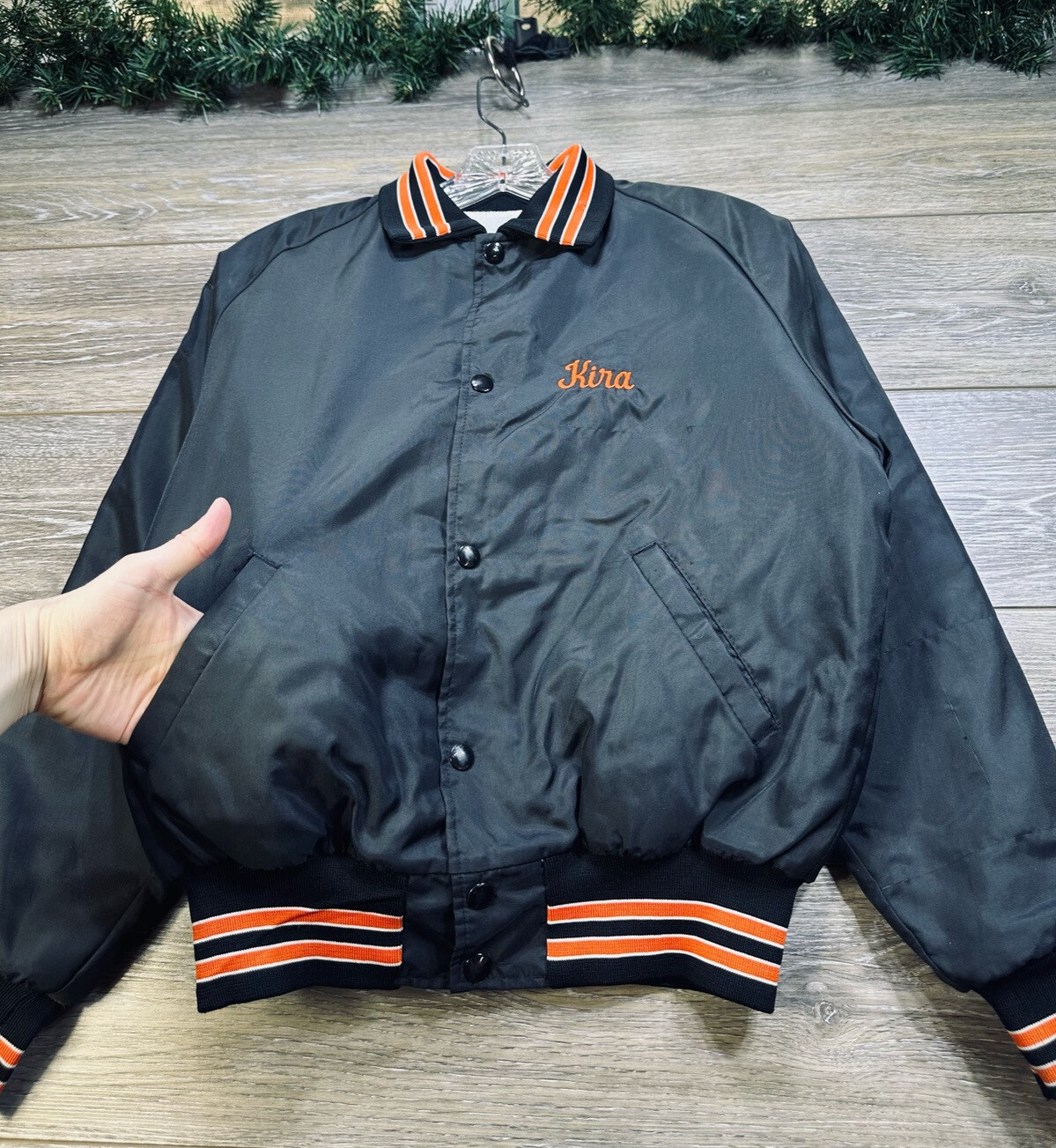 Waterloo Indians High School Satin Bomber Jacket Youth Large Don Alleson Vintage