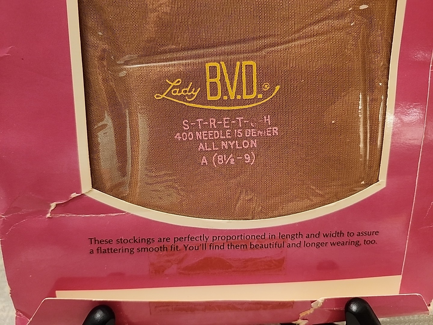 Vintage Lady BVD Sheer Seamless Stretch Nylons Dawn Size A (8 1/2-9)
