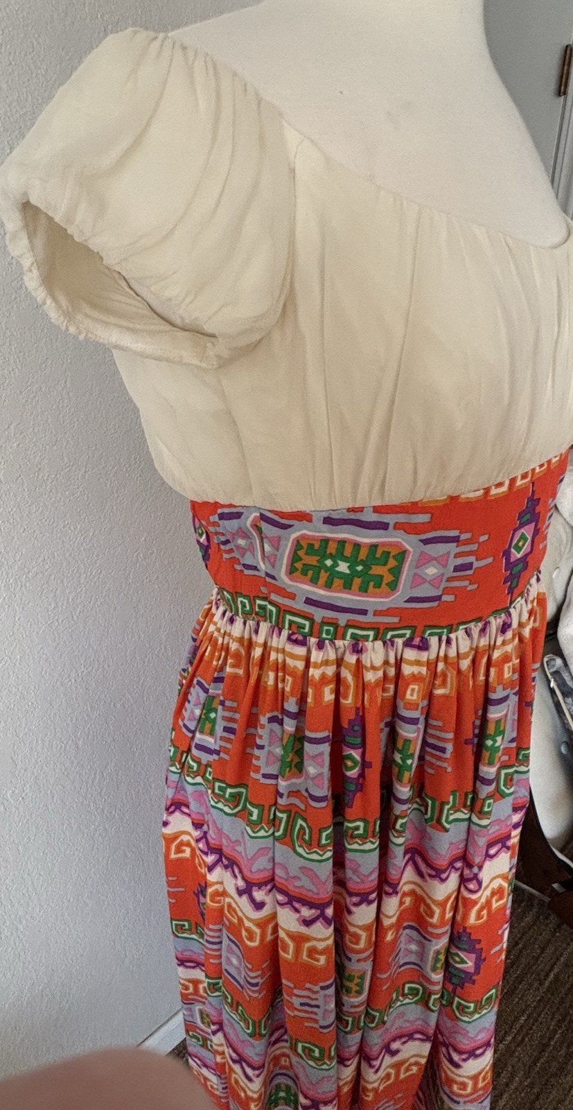 Vintage 1960’s/70’s Geometric Maxi Dress Small