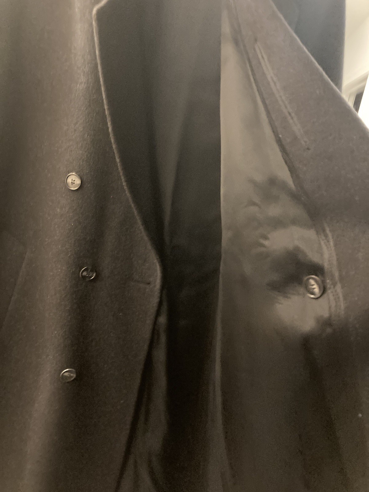 VTG Stafford Women’s Black 100% Wool Black Long Button Heavy Coat 44 L. Hungary