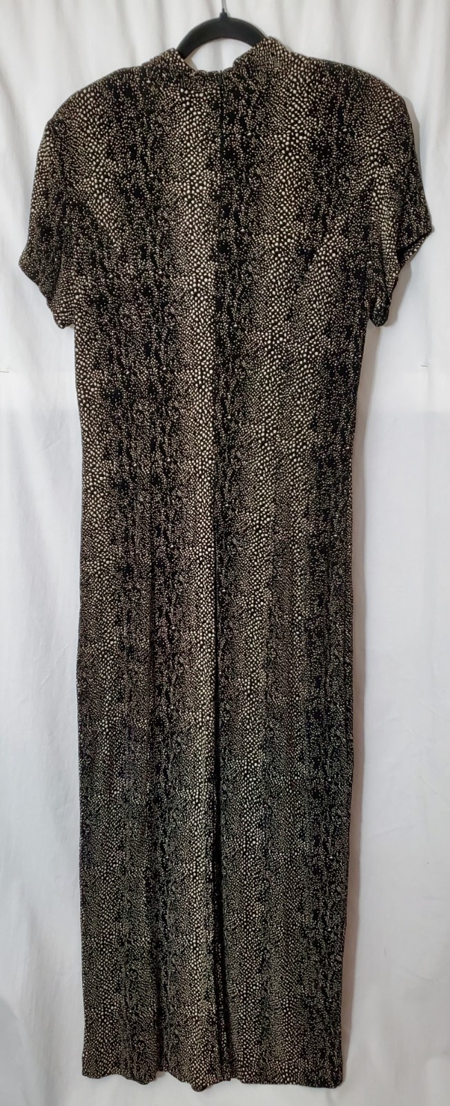 JOSEPH RIBKOFF Vintage Dress SIZE 12 black velvet stretch glitter 90s Y2K
