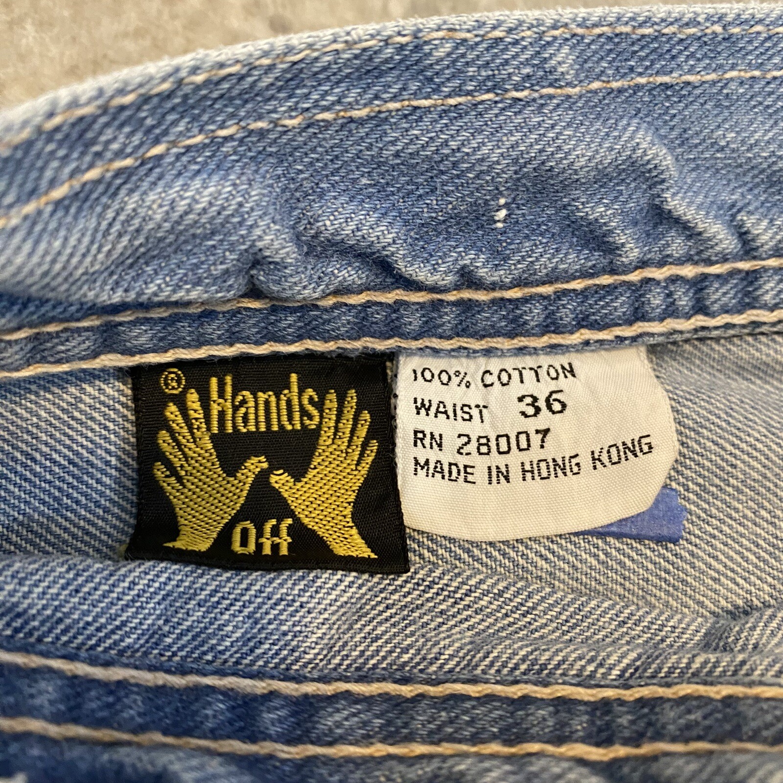 Vintage 80s Hands Off Flare Bell Bottom Jeans 33 X 30 True Vintage Boho Indie