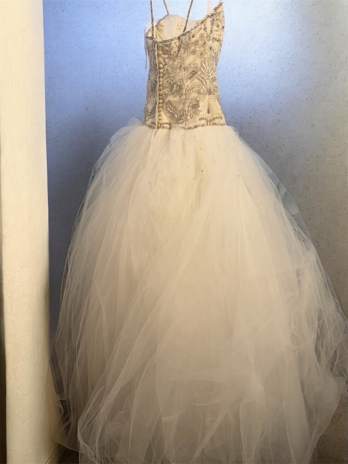 Vintage Lazaro White Wedding Gown with Beaded Bodice (Message With Questions)