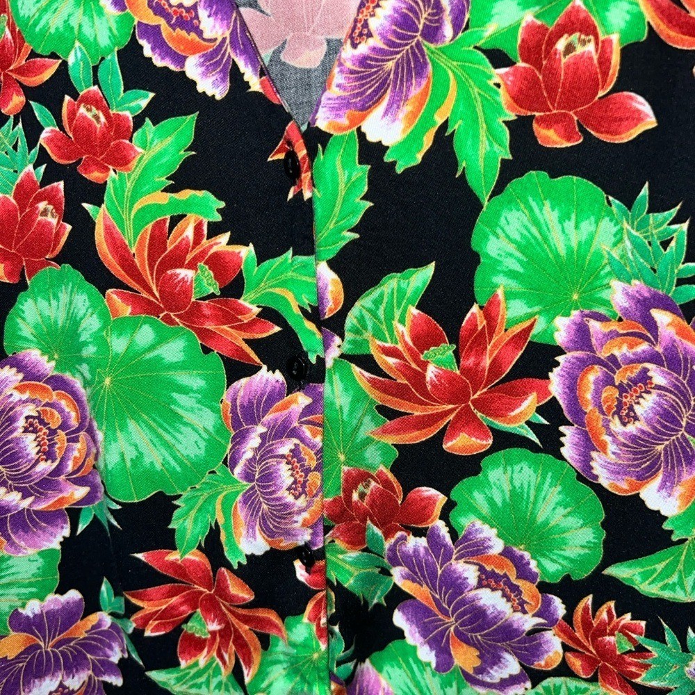Vintage Zara TRF multi floral short sleeve large women’s top in XS