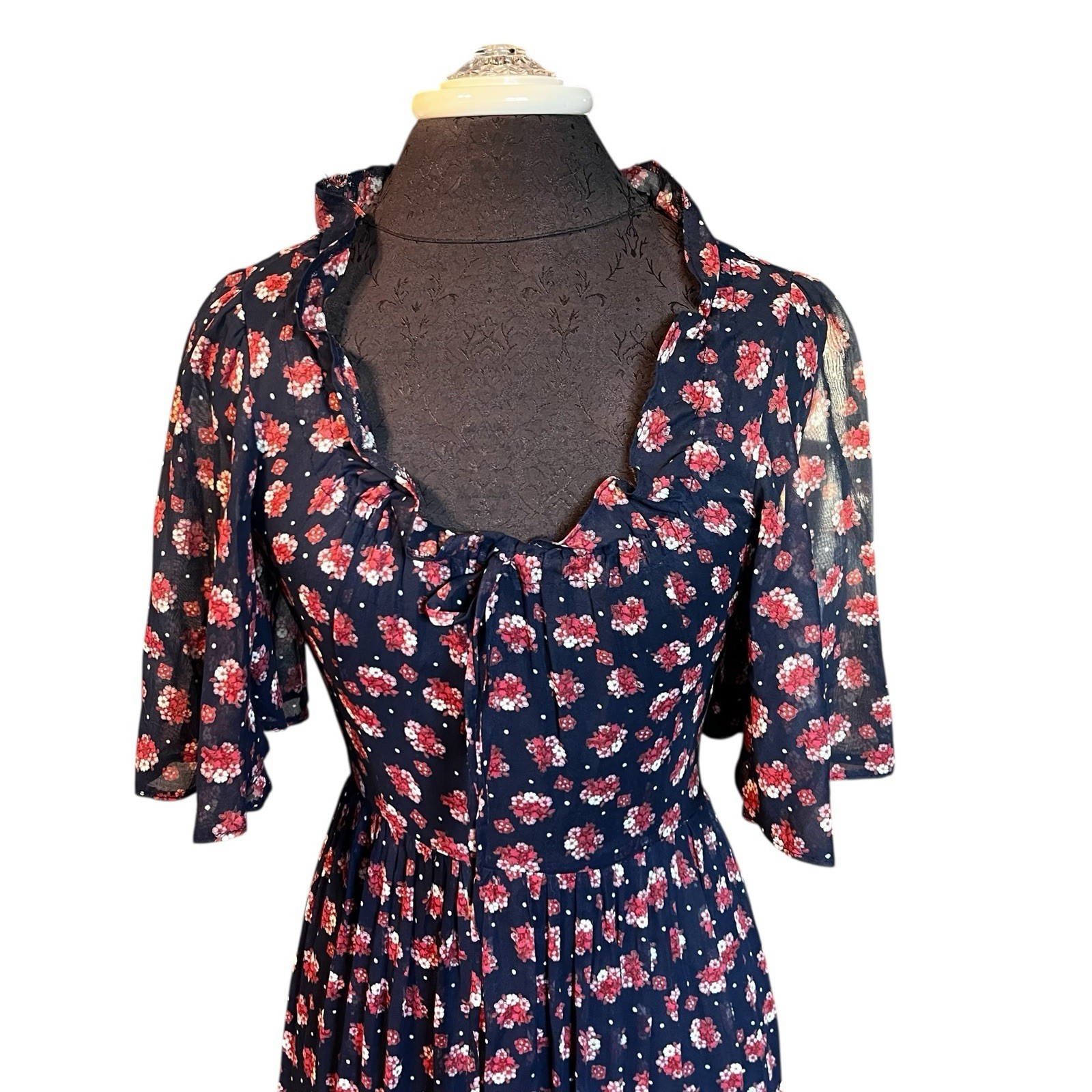 1960s Harriet London Bloomingdale’s Young East Sider Shop Cotton Floral Maxi XXS