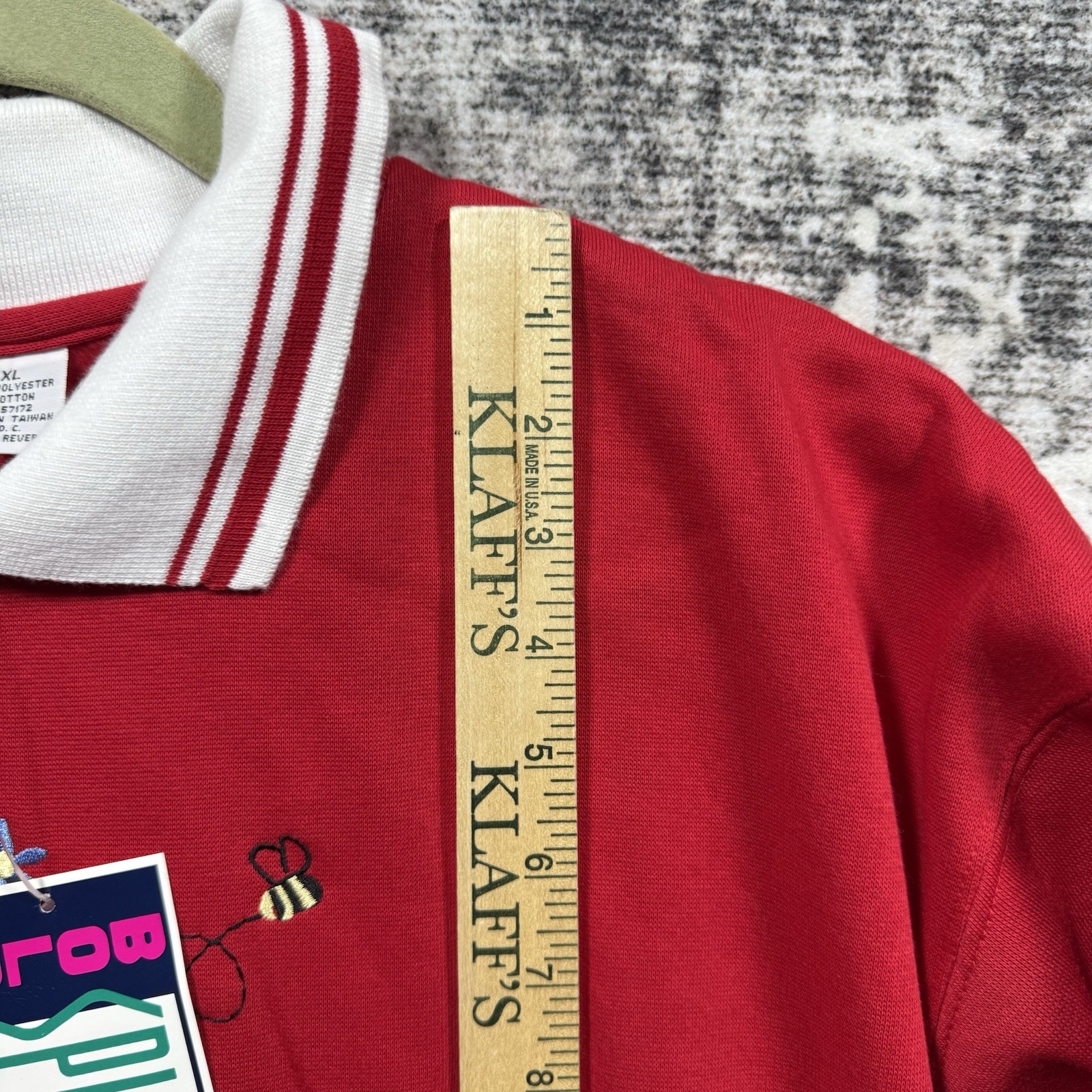 VTG Bolo Spirit Women’s XL Red collared Embroidered Teddy Bear Sweatshirt