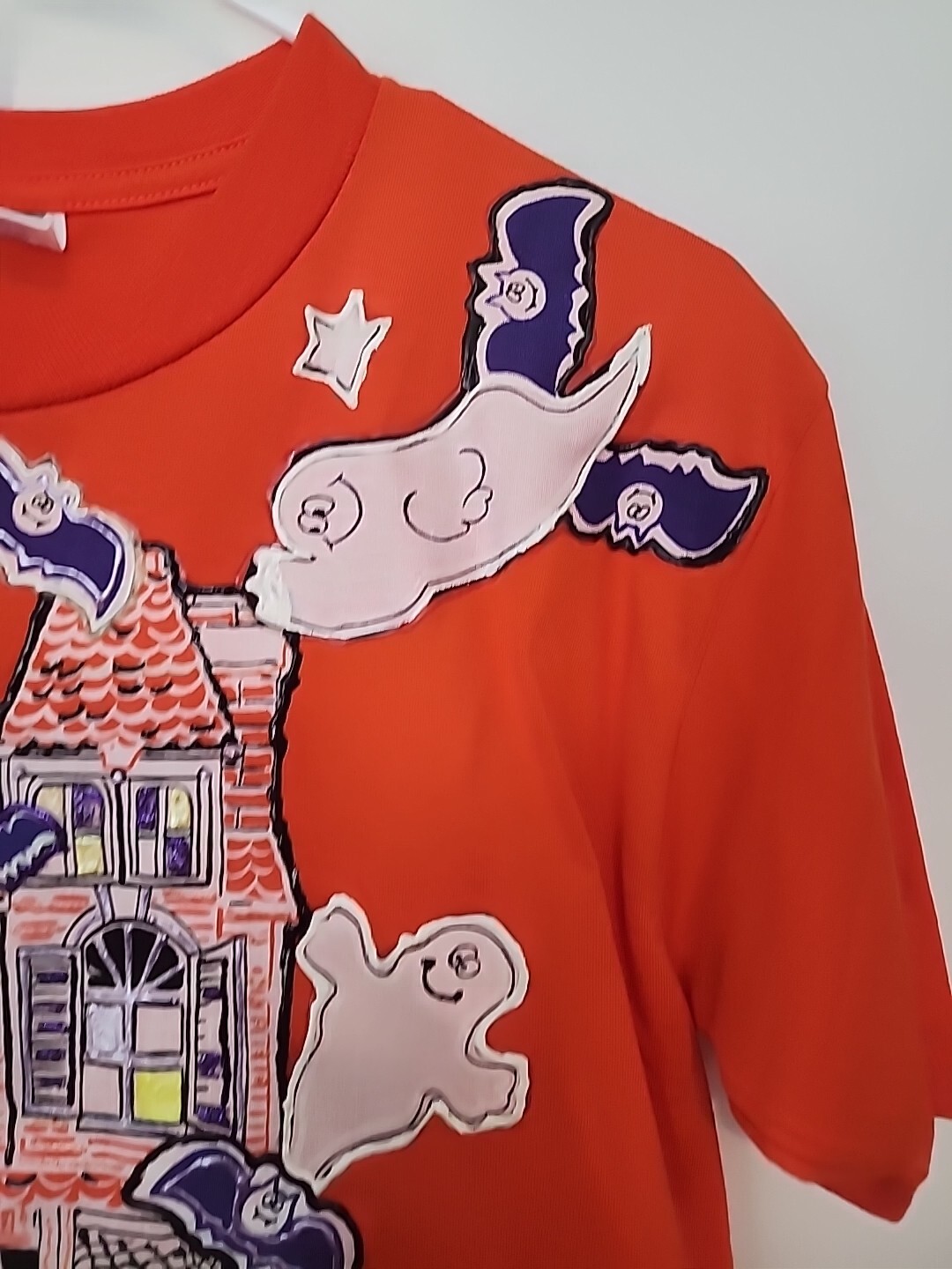 Vtg Jerzees Tee Painted Halloween Pumpkin Bats Ghost Haunted House 80’s 90’s