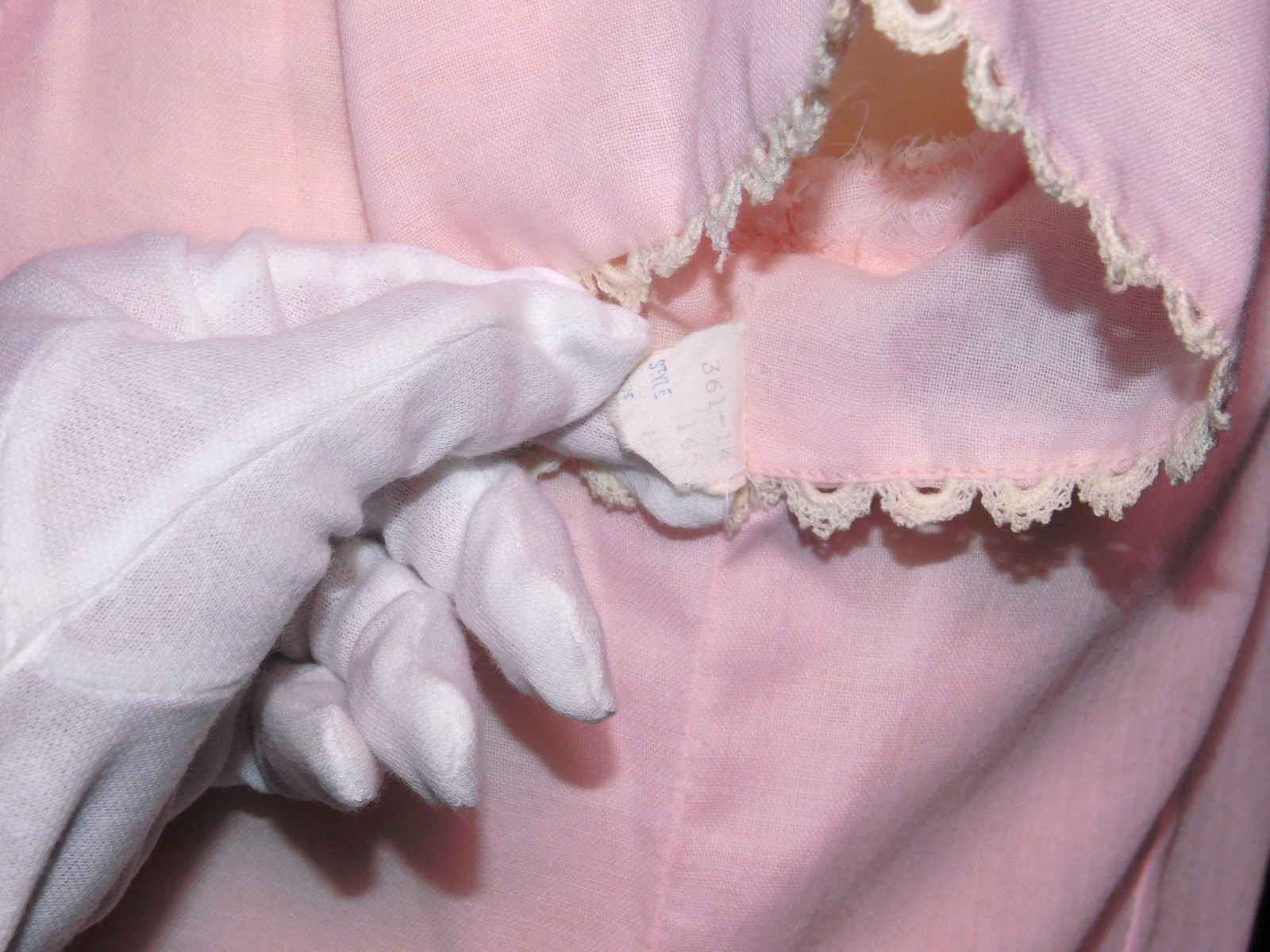Vintage 1960s Minx Modes Sheer Cotton Pink Shift Dress Lace Trim
