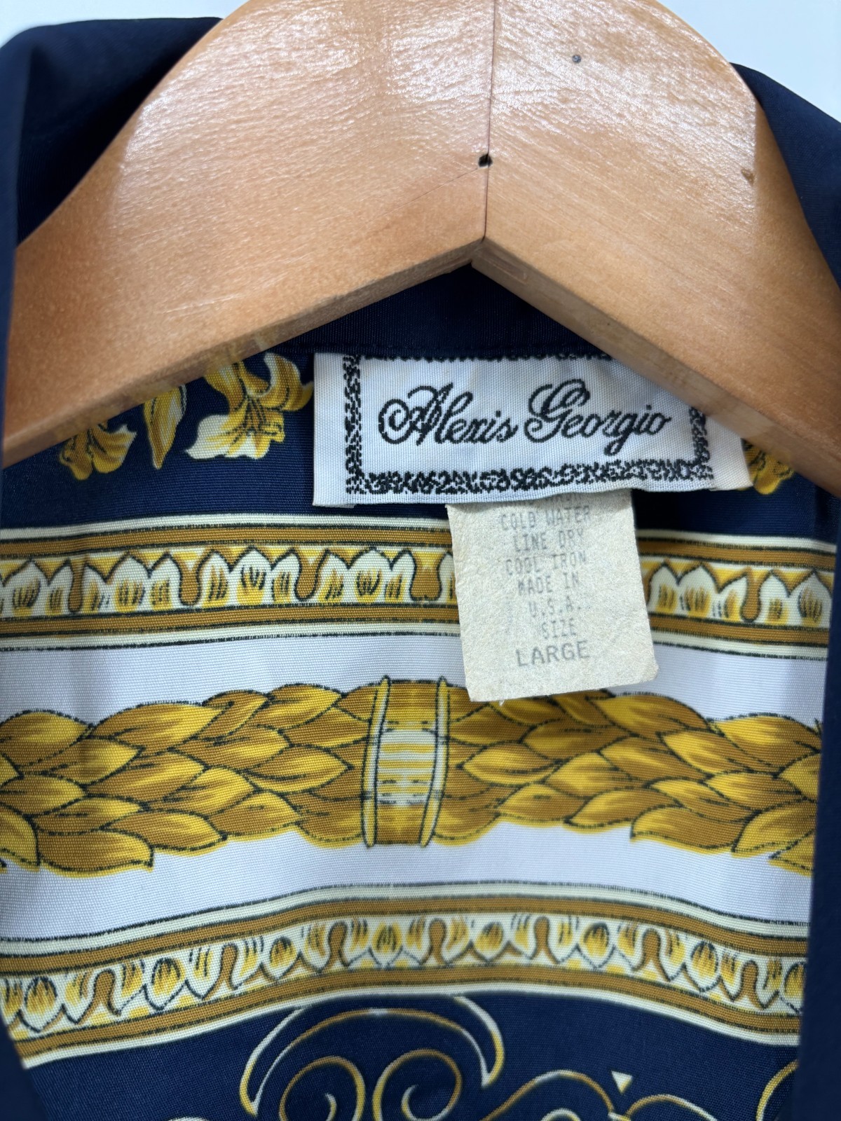 Alexis Georgio Button-Up Shirt Womens Multicolor Paisley USA Made Large Vintage