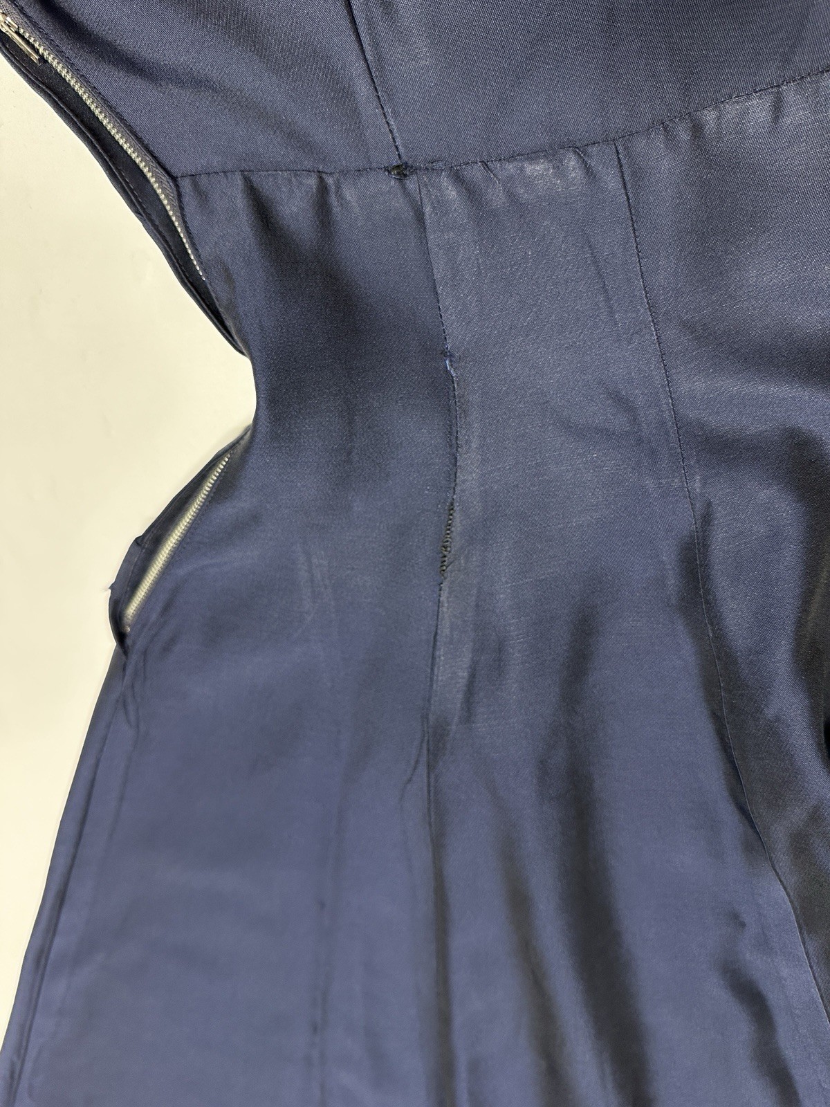 Vintage 1950s Jonathan Logan Blue Tailored Dress Fit Flare AS IS FLAWED Sz 0/2