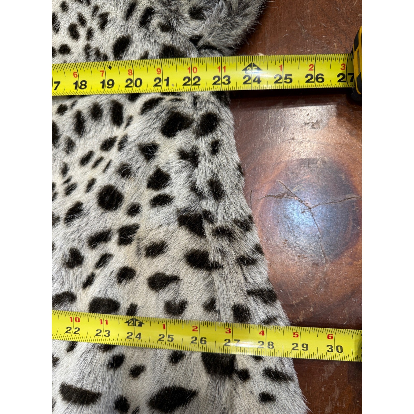 Le Nouveau Vintage Faux Fur Coat Leopard Print Shawl Collar Jacket Made in USA S