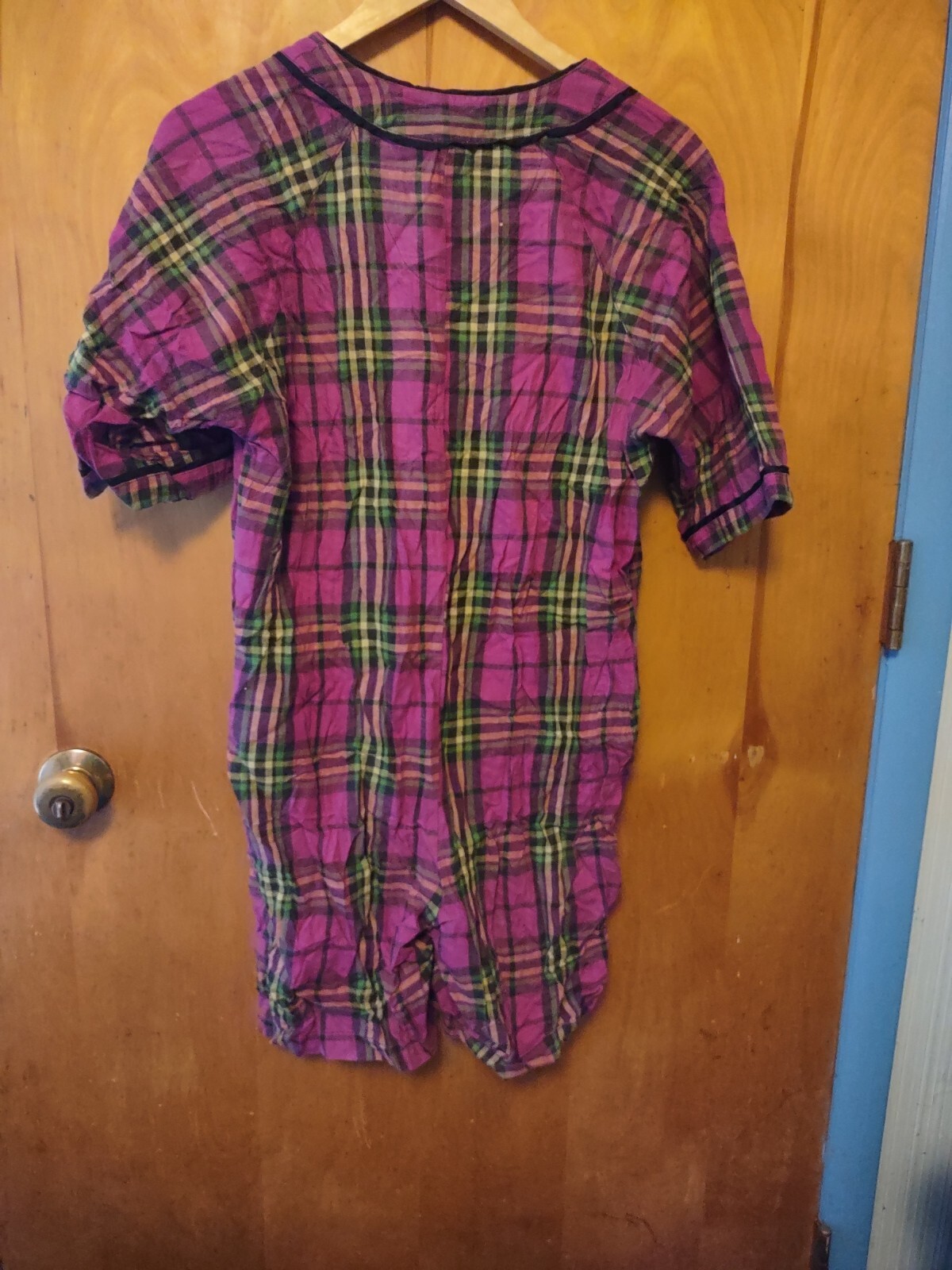 Vintage Esleep Jumpin Flannel Pajamas Women’s Small Purple Plaid One Piece