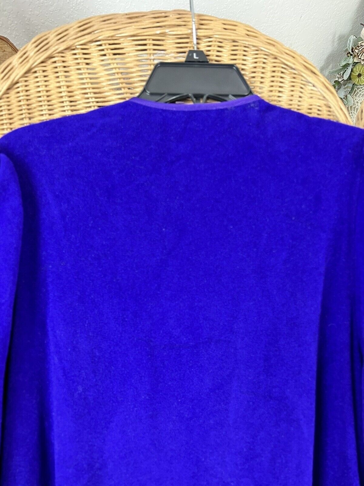 VTG VANITY FAIR Half Zip Fleece Sz Med Purple Embossed Robe Lounger House Coat