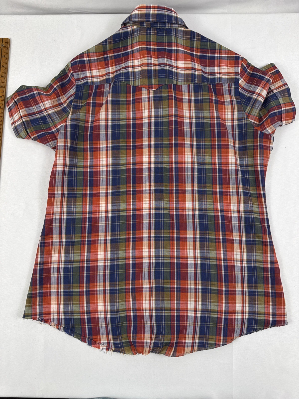 VTG 70s Dee Cee Western Shirt Women’s 36 14 Pearl Snap Sawtooth Rockabilly