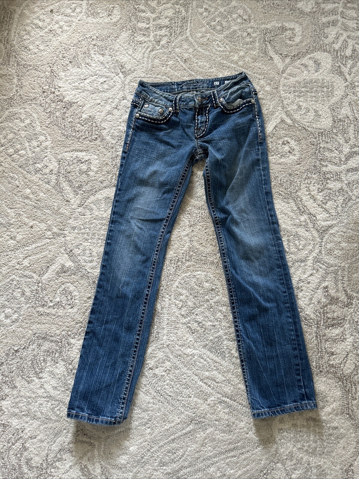 Vintage Y2K Miss Me Women’s Irene Straight Jeans Size 27 Low Rise