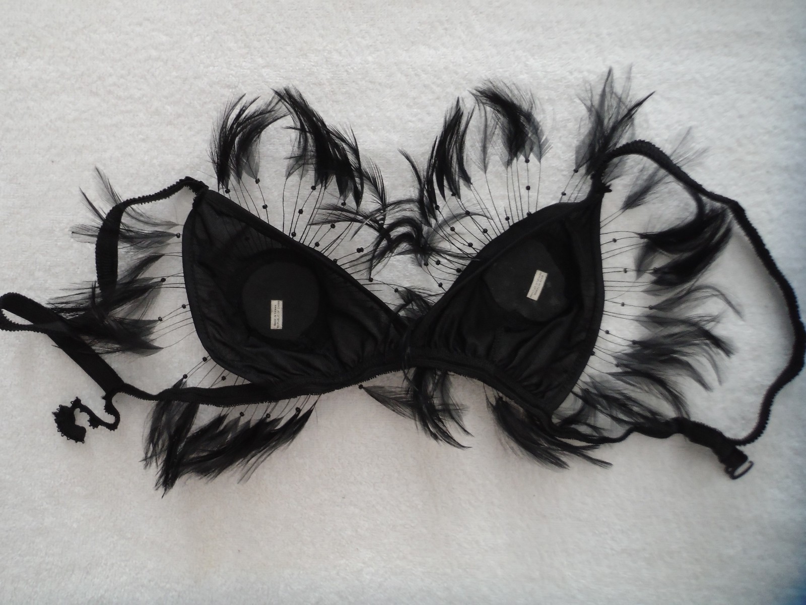 DARLING BODY FASHIONS Super Rare/Amazing VTG 70s Lingerie/Costume Set Feathers S