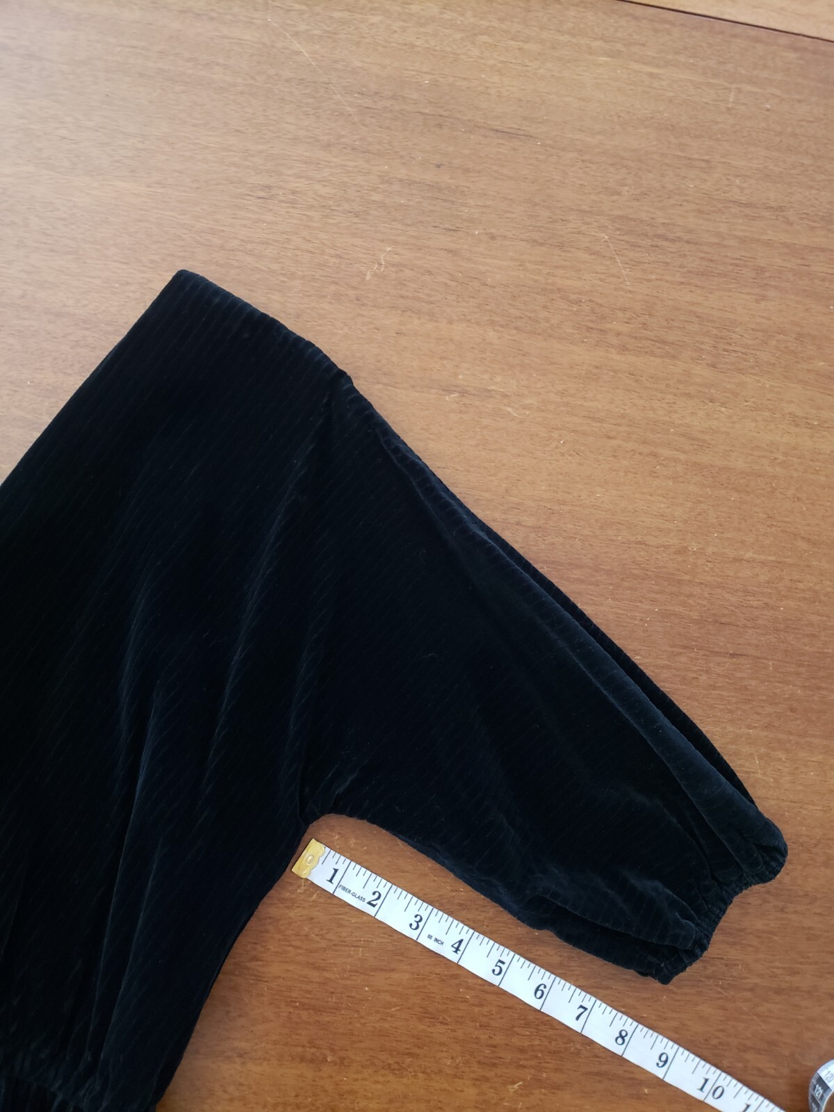 Vtg Pedestal Originals Dress Velvet Corduroy Like V Neck Black Sm