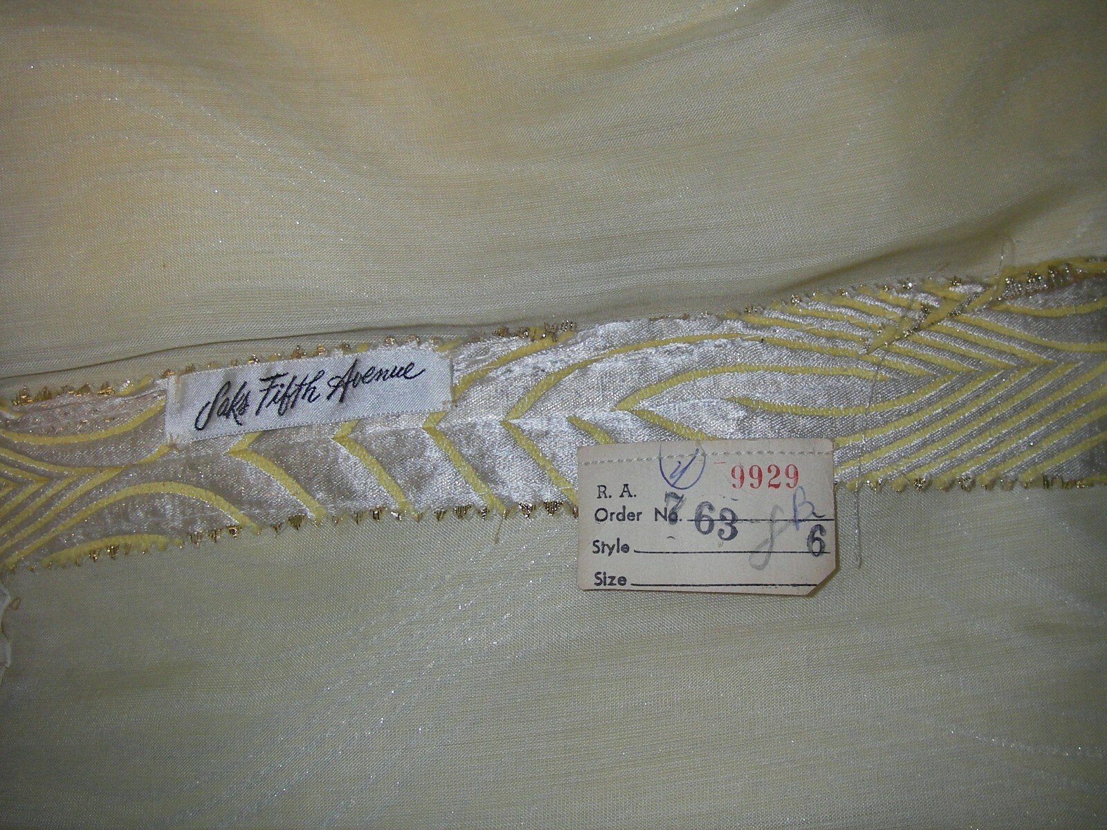 Vintage 1960s Kiki Hart Saks Fifth Ave Brocade Dress Mink Fur Cuffs Sash Belt