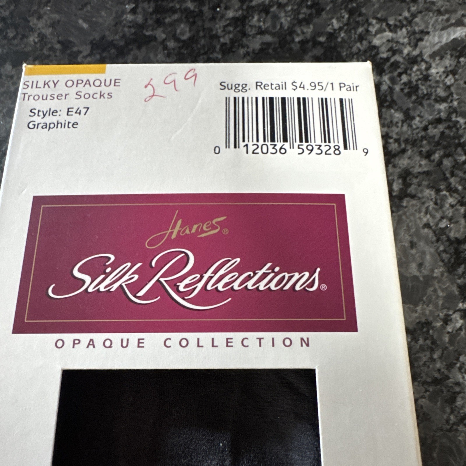 Hanes Silk Reflections Trouser Socks Vintage 1998 Graphite Silky Opaque OSFM E47