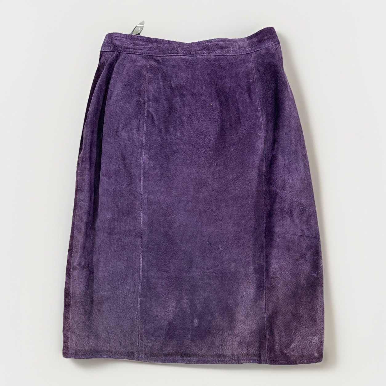 Vintage Bermans Purple Suede Skirt Women’s Size 10 Snap Front Taiwan R.O.C.