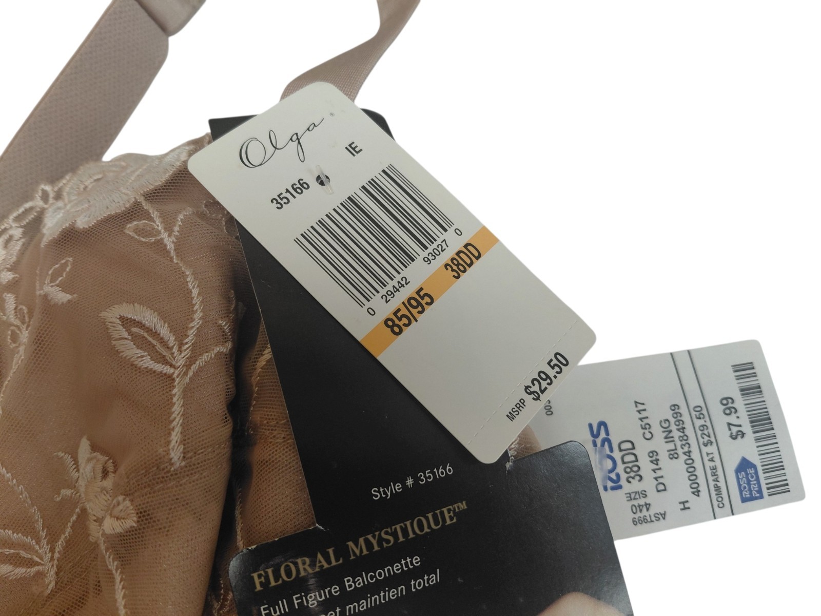 Vintage Olga Bra Size 38DD