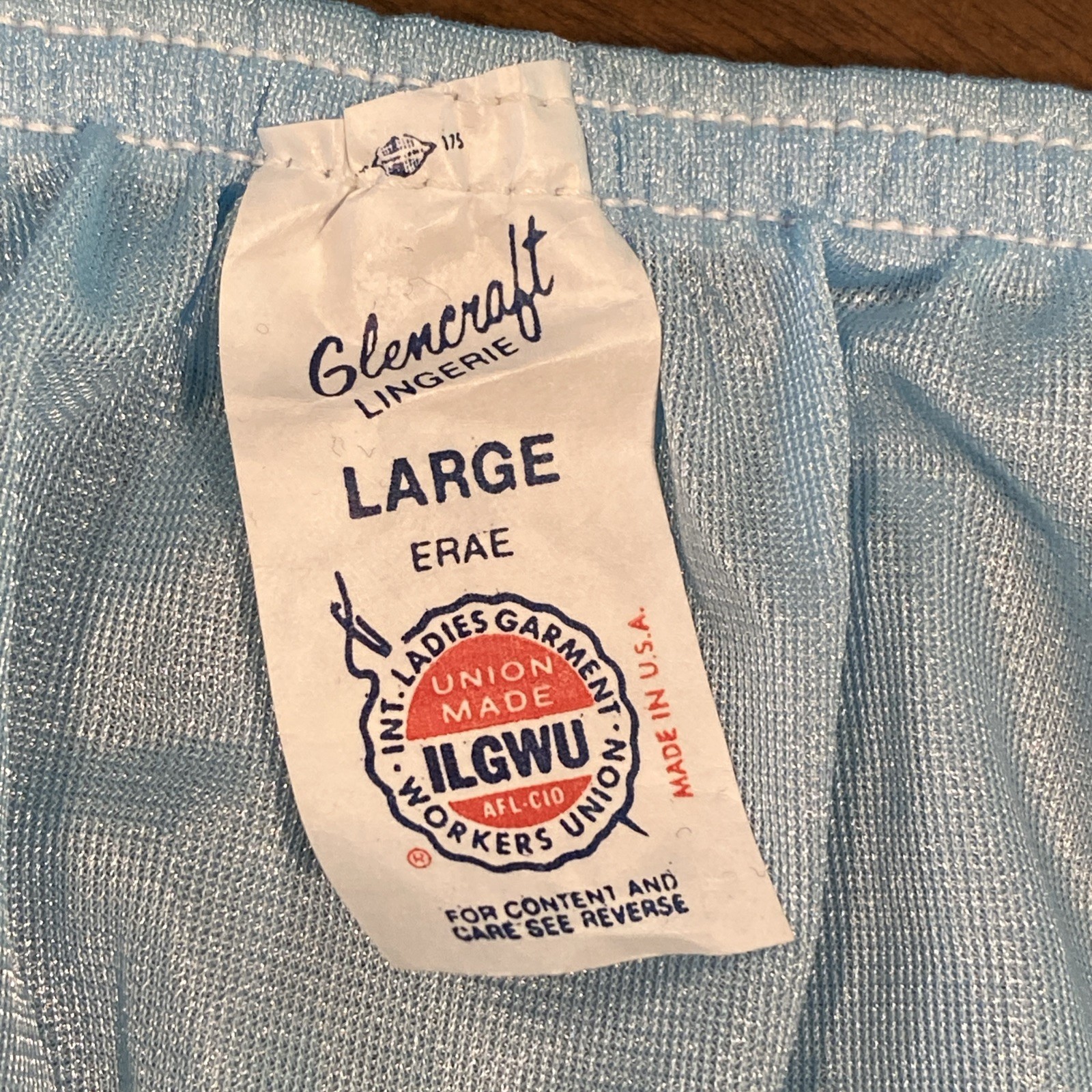 VTG Blue Nylon Babydoll Ruffled Nightie Granny Pantie Set NOS Sz.M (Lg. Panty)