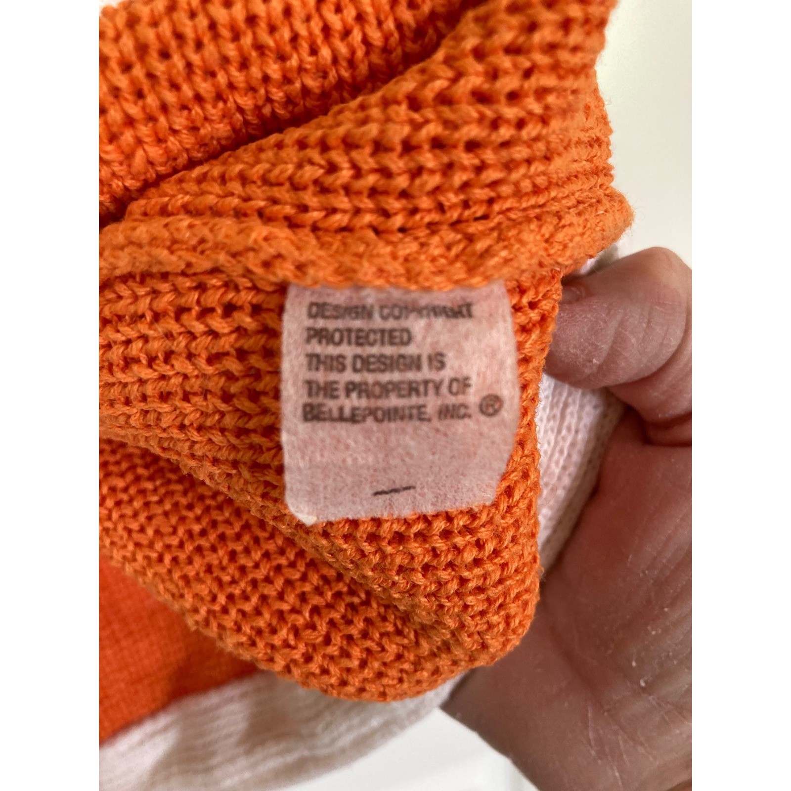 Vintage BellePointe Sunburst Zip Cardigan Sweater XL Yellow Orange White Ramie