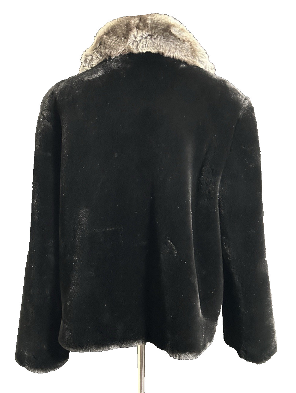 Vintage Terry Lewis Classic Luxuries Faux Seal and Chinchilla Trim Cropped Coat