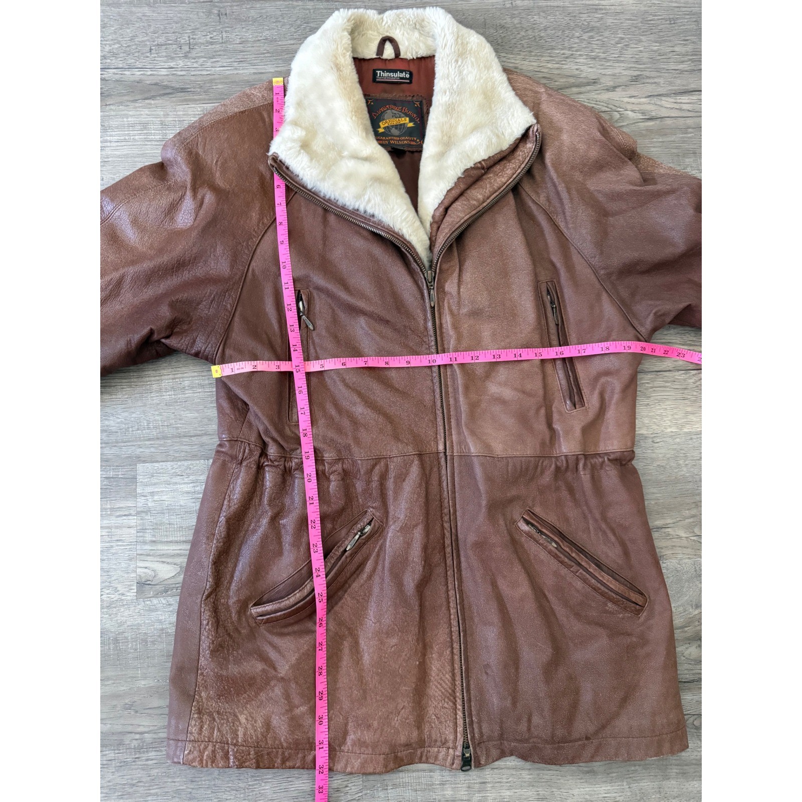 Vintage Wilsons Adventure Bound Leather Coat Jacket Women’s Sm Brown Thinsulate