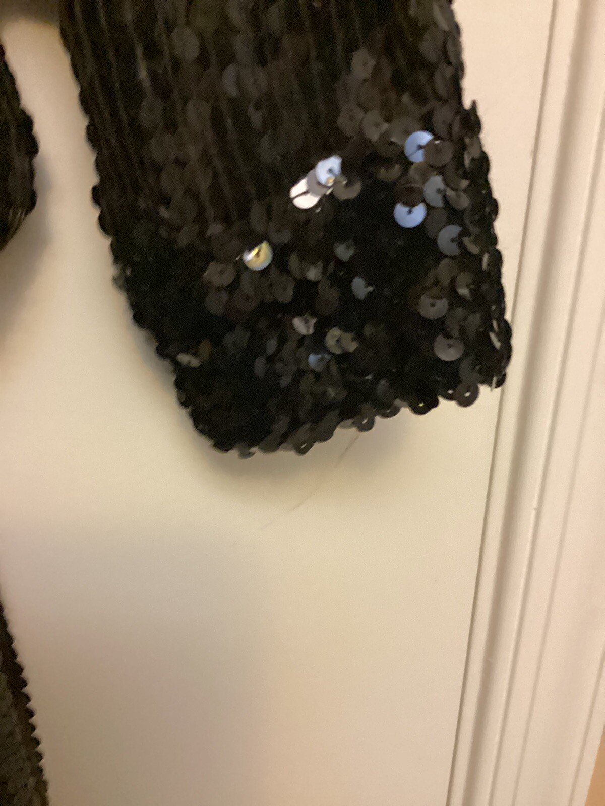 O.R. Fashions LTD Black Silk Sequin Jacket Long Sleeve Vintage