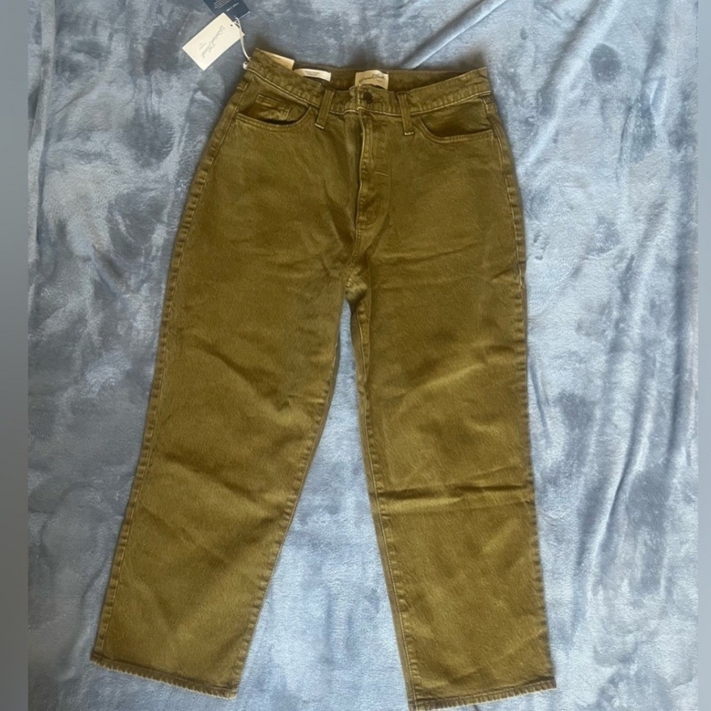Universal Thread Womens Size 8 Olive Green Vintage Straight Jeans NWT Stretch