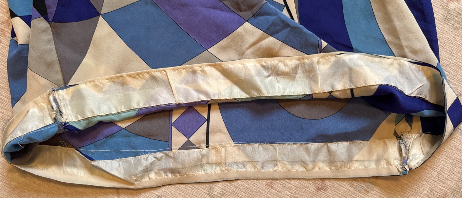Vintage Emilio Pucci Silk Blend Maxi Skirt “Onde Wave” Pattern XS