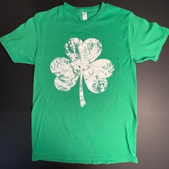 Savannah Georgia Lucky Shirt with clover Small Retro green and white