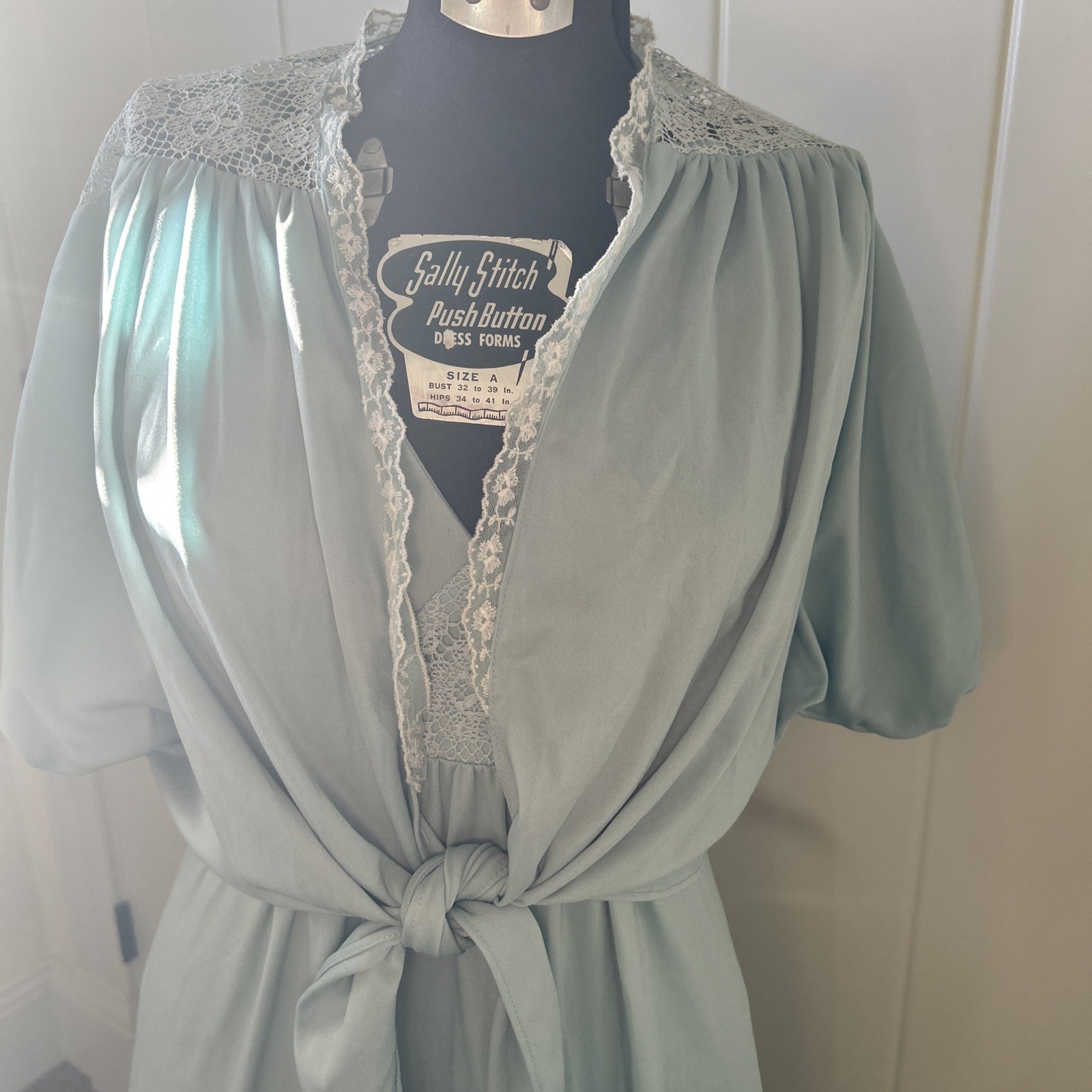 Vintage 1970’s Vicky Vaughn Blue Spaghetti Strap Dress With Waist Tie Jacket