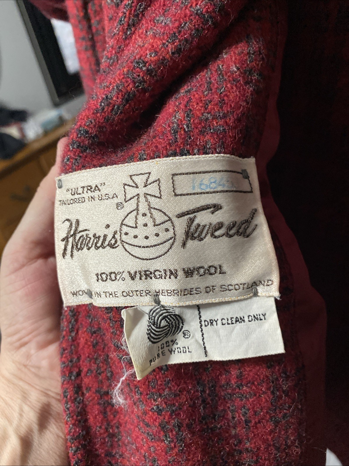Vintage 1960’s Harris Tweed Overcoat 100% Virgin Scottish Wool Size Large