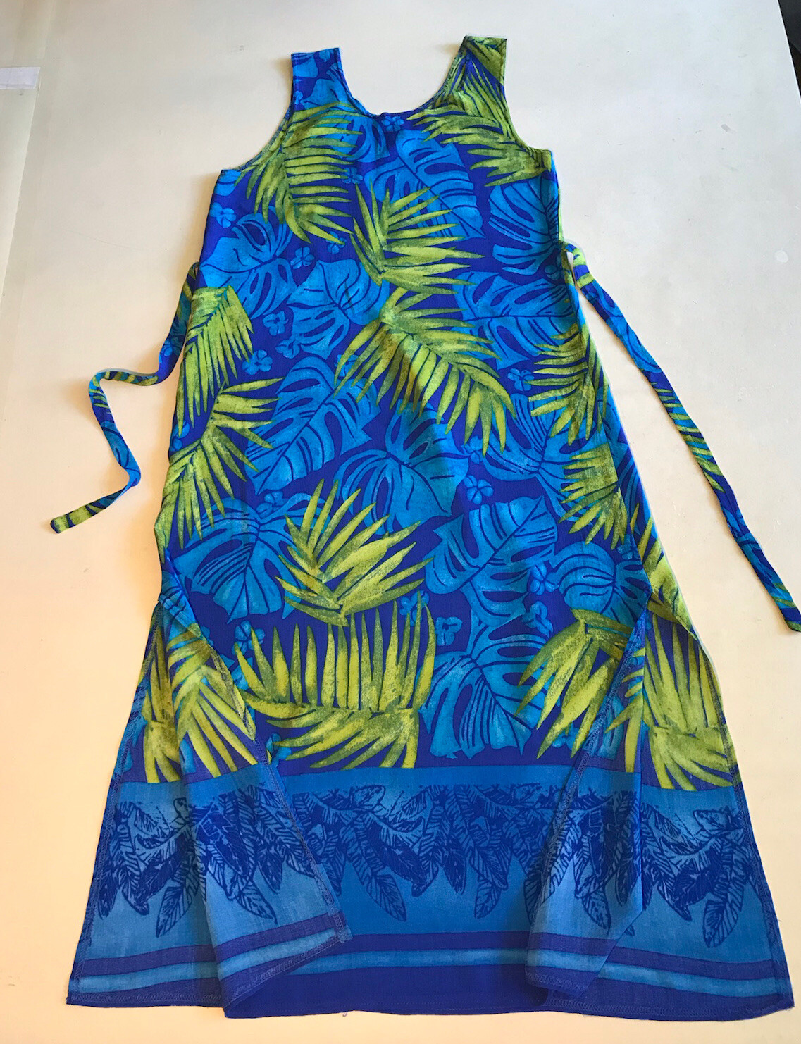 Vintage Looking Good Womens Blue Green Sleeveless Maxi Dress Sz S pre-owned