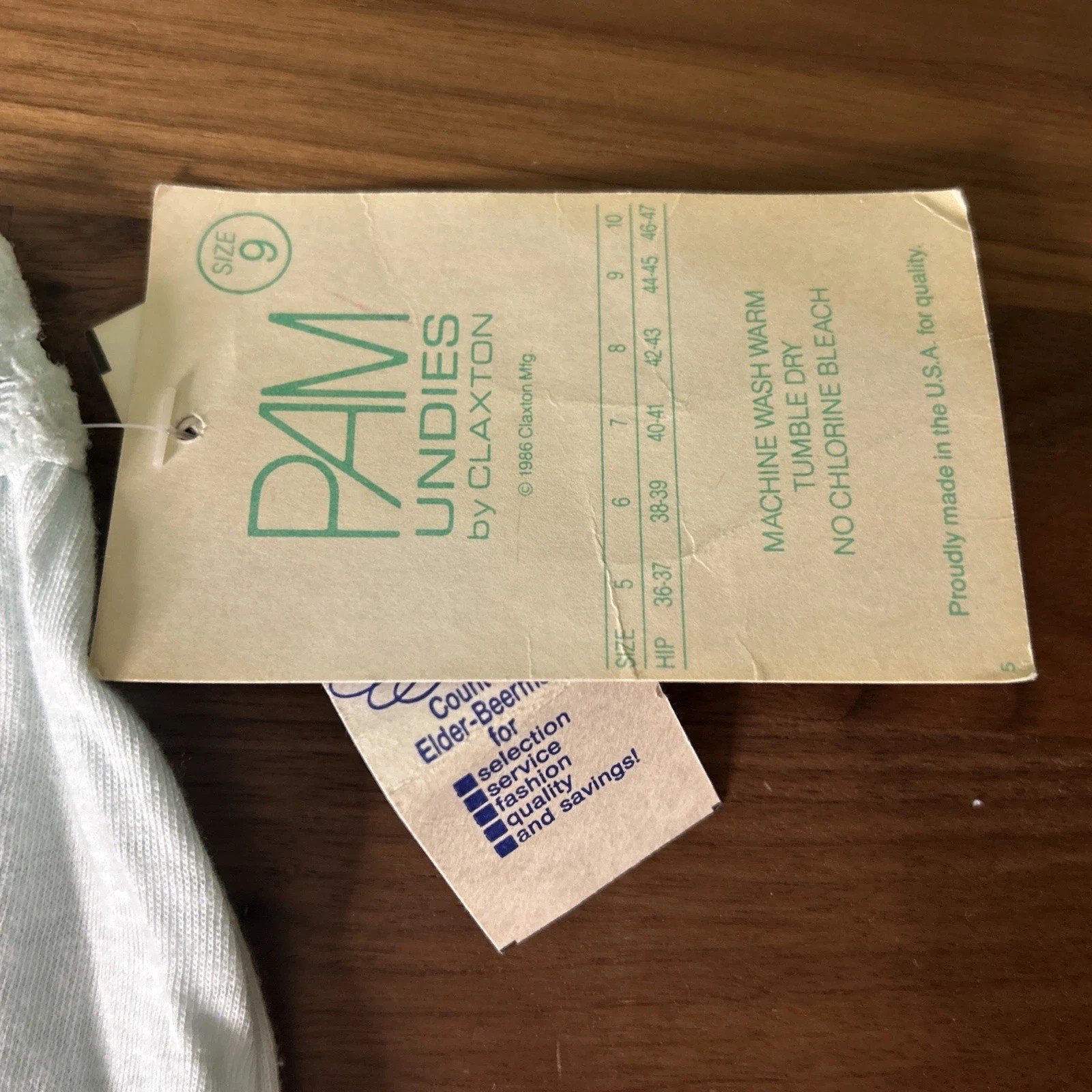 Vtg PAM UNDIES BY CLAXTON Panties Size 9 Hips 44-45 Light Blue Cotton Full Cut
