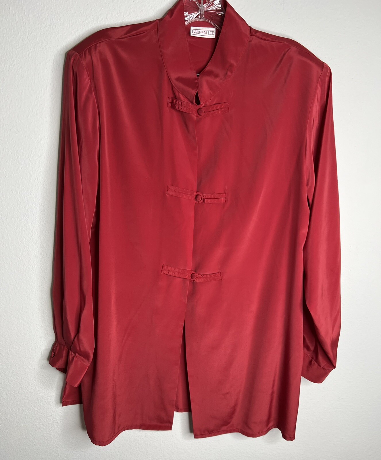 Lauren Lee Womens Blouse Red Size shoulders 17” chest 45” length 31”