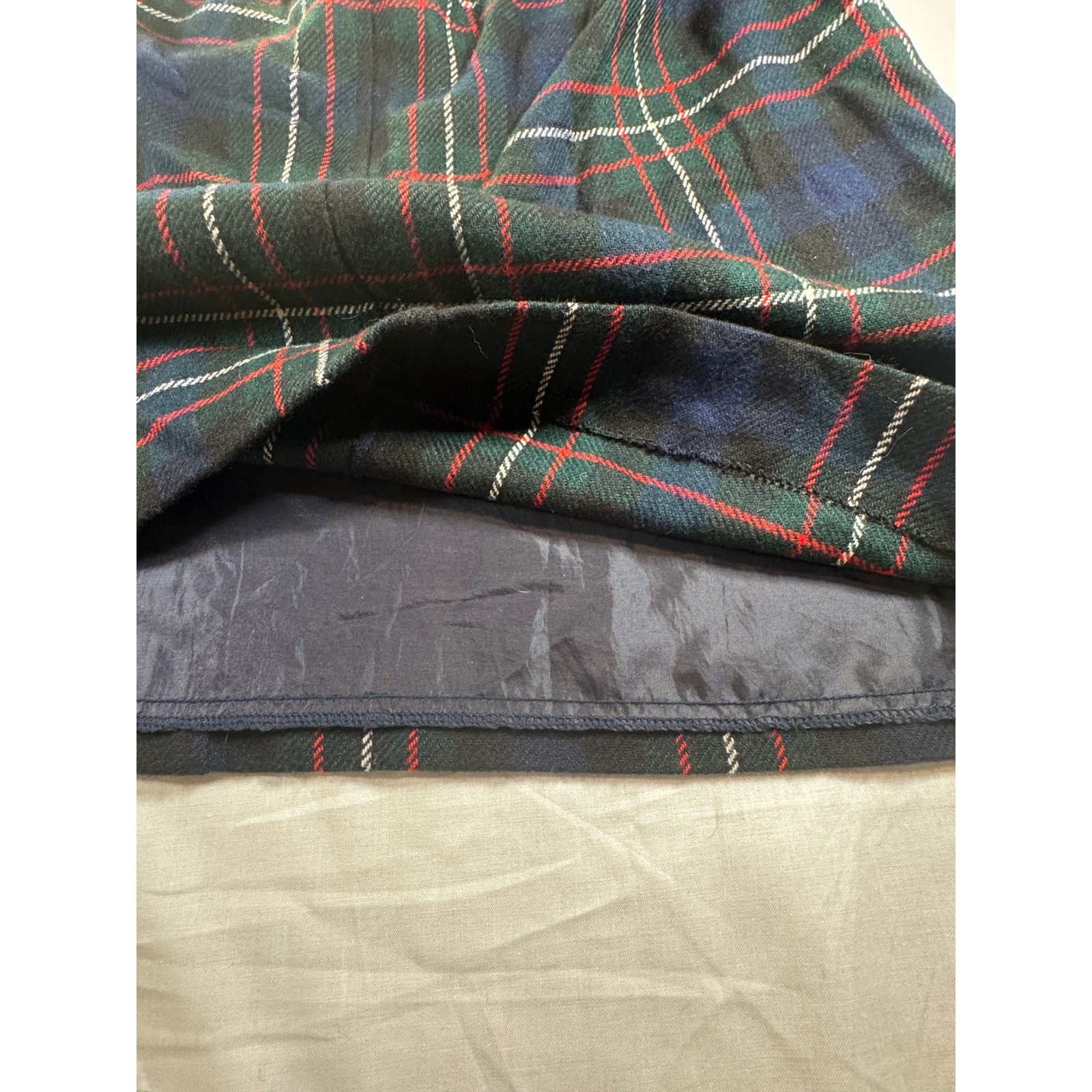 Hunter Sportswear Navy Tartan Pencil Skirt, 30 Waist