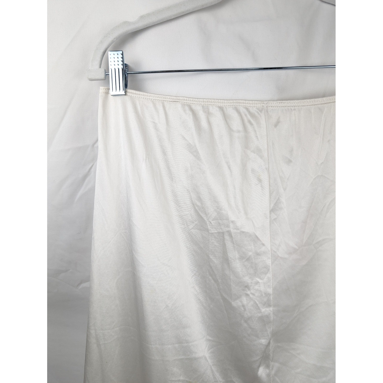 Vintage Sears Satin Lace Trim Half Slip 26″ Skirt Size M White Elastic Waist