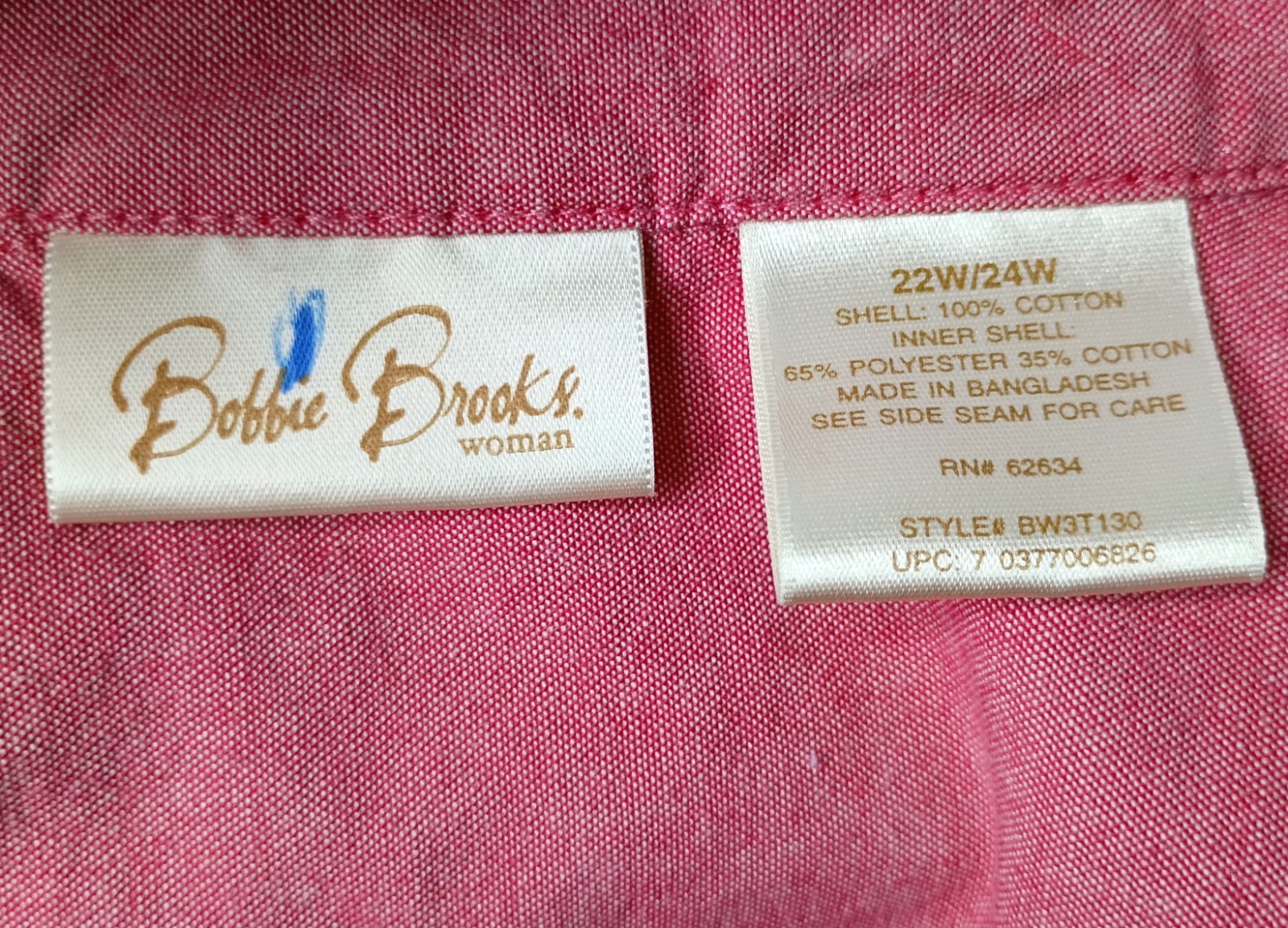 Bobbie Brooks Cotton Patchwork Button Top 22W/24W Peasant Boho Artsy