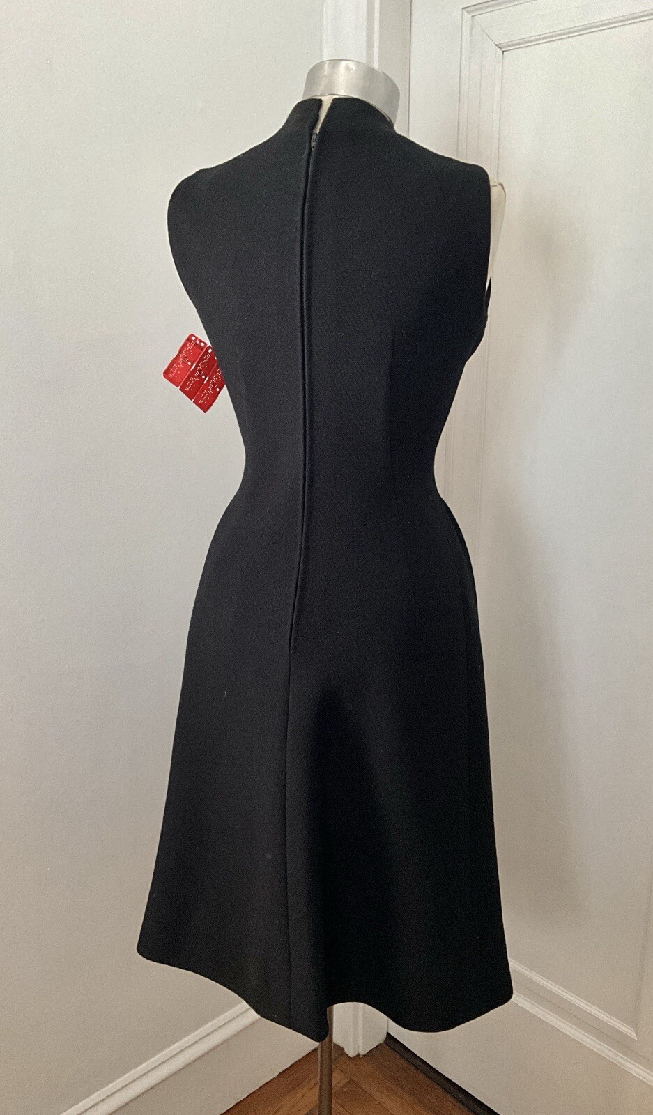 Vintage 1960’s Pauline Trigete Curvy Black Wool Dress Deadstock NWT