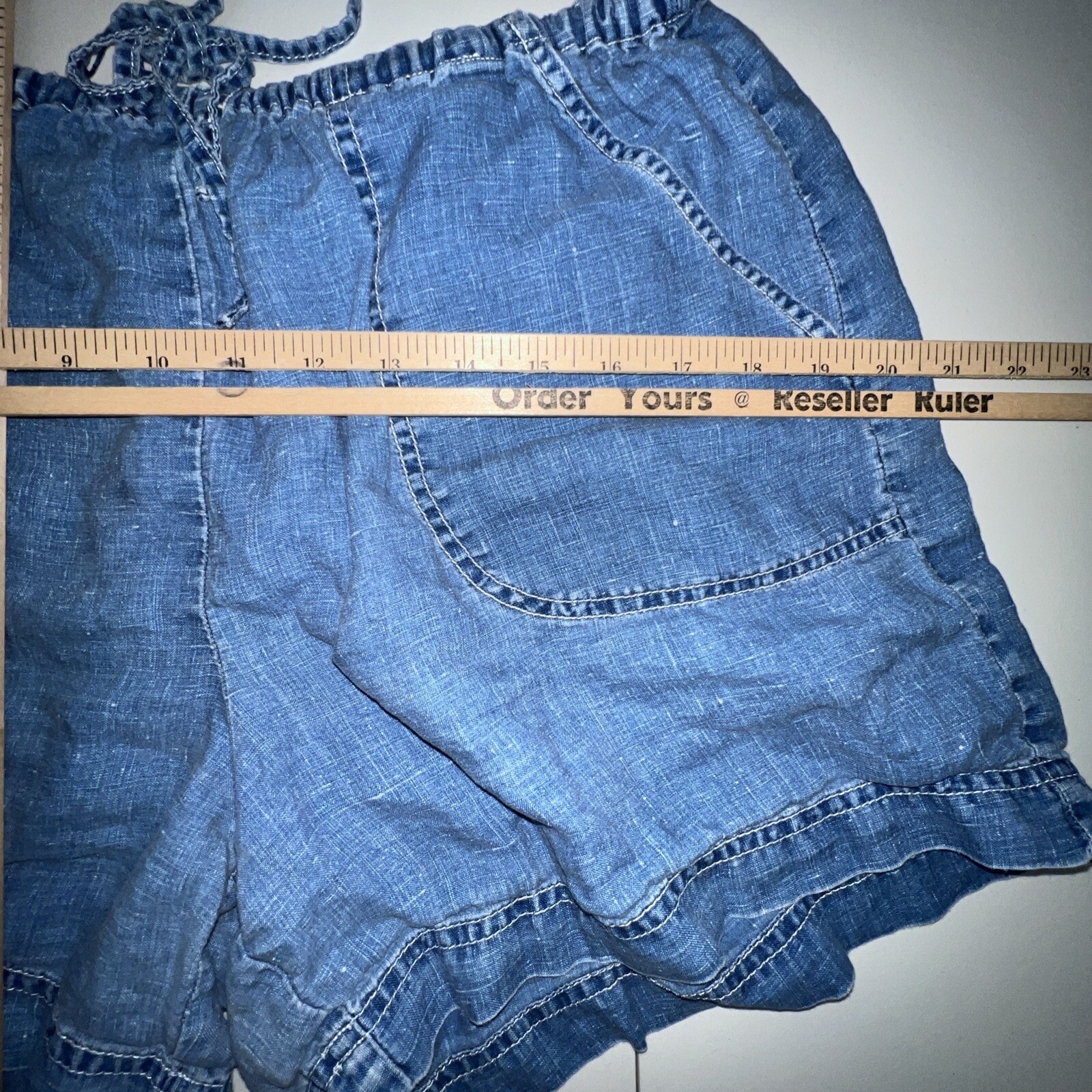 Vintage Compagnie Internationale Express Shorts Women’s Linen Blue Large
